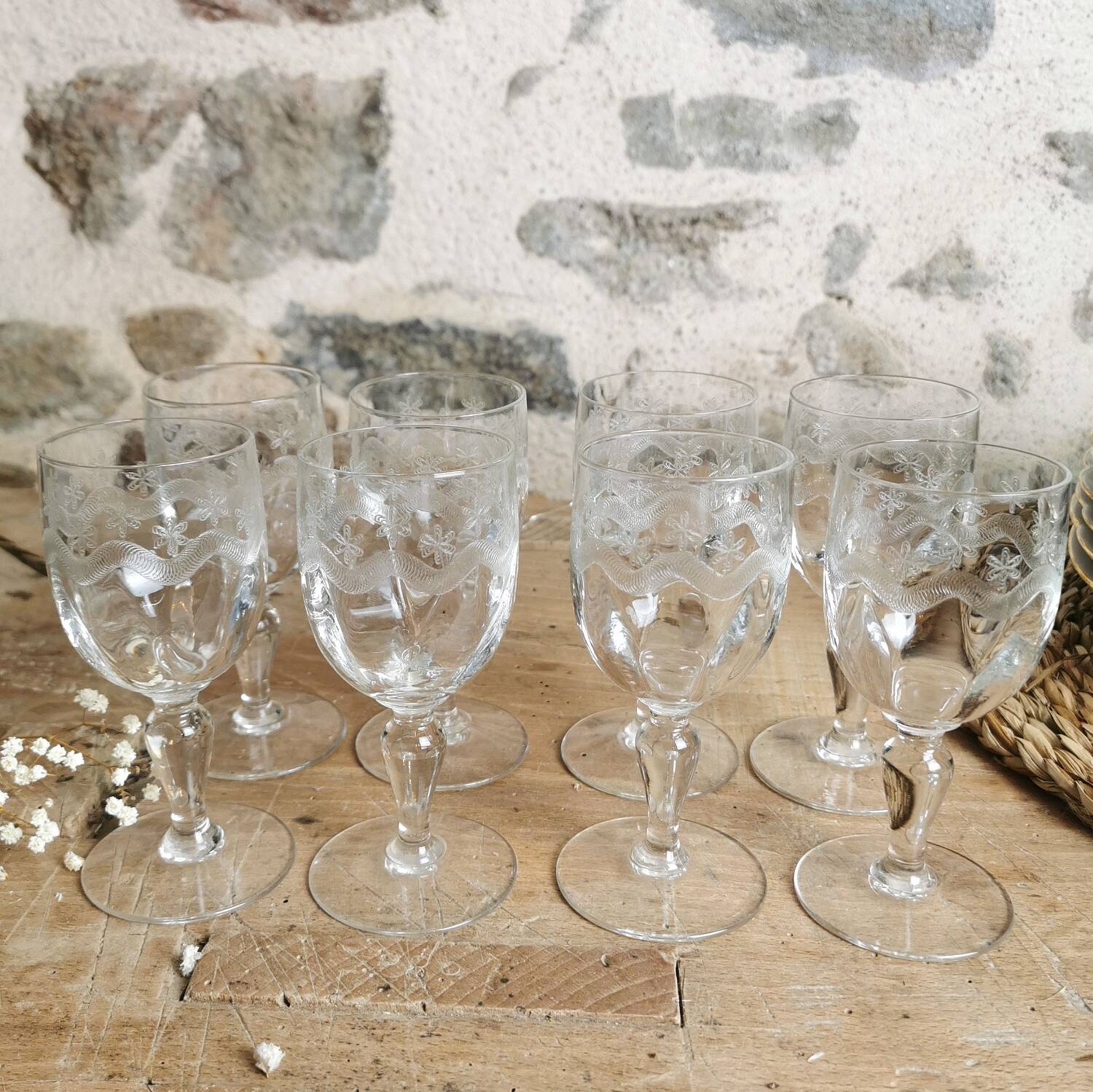 Verres à pied cristal bohème colorés