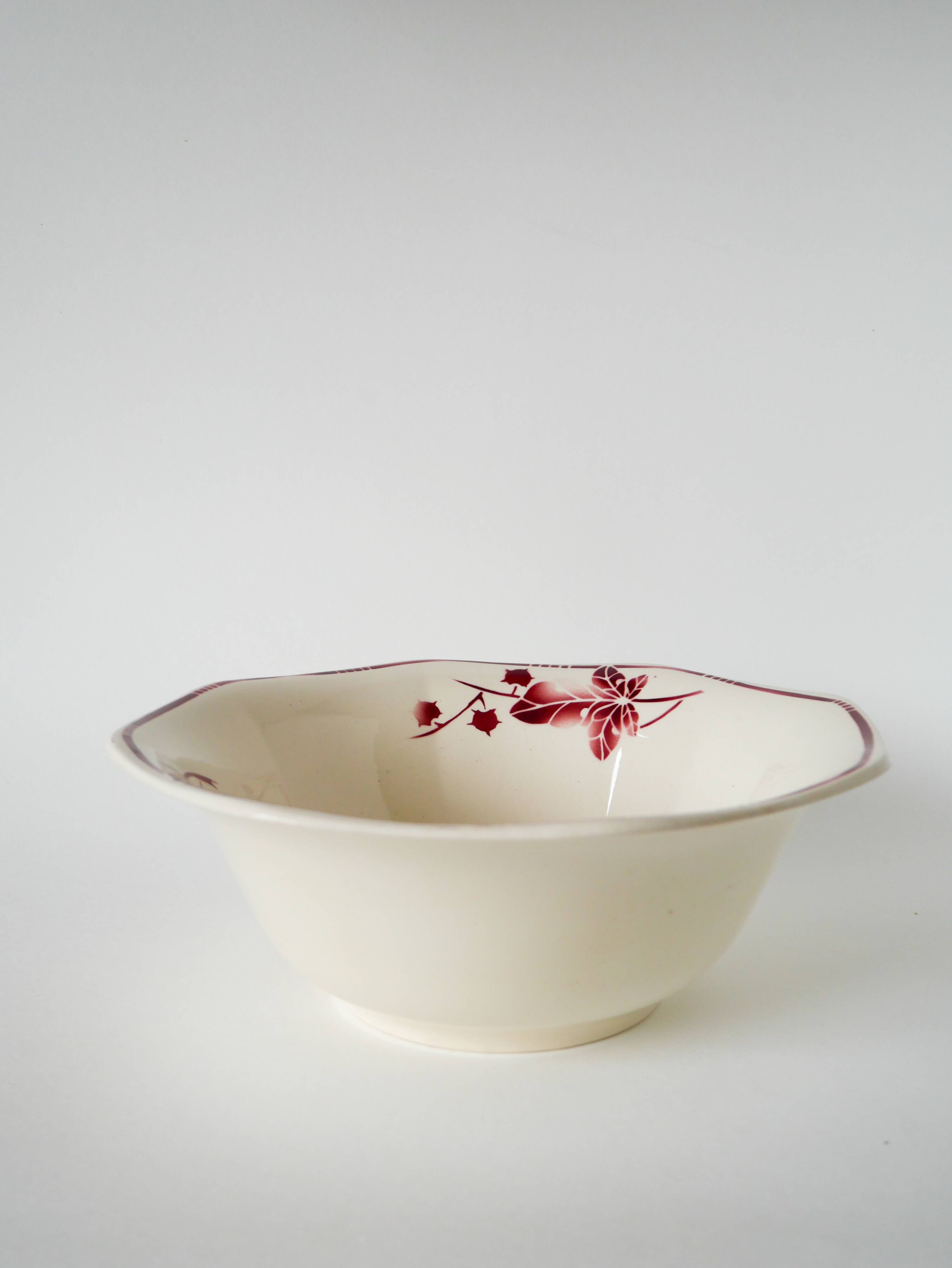 Large Badonviller salad bowl, Tamarista model, 1940