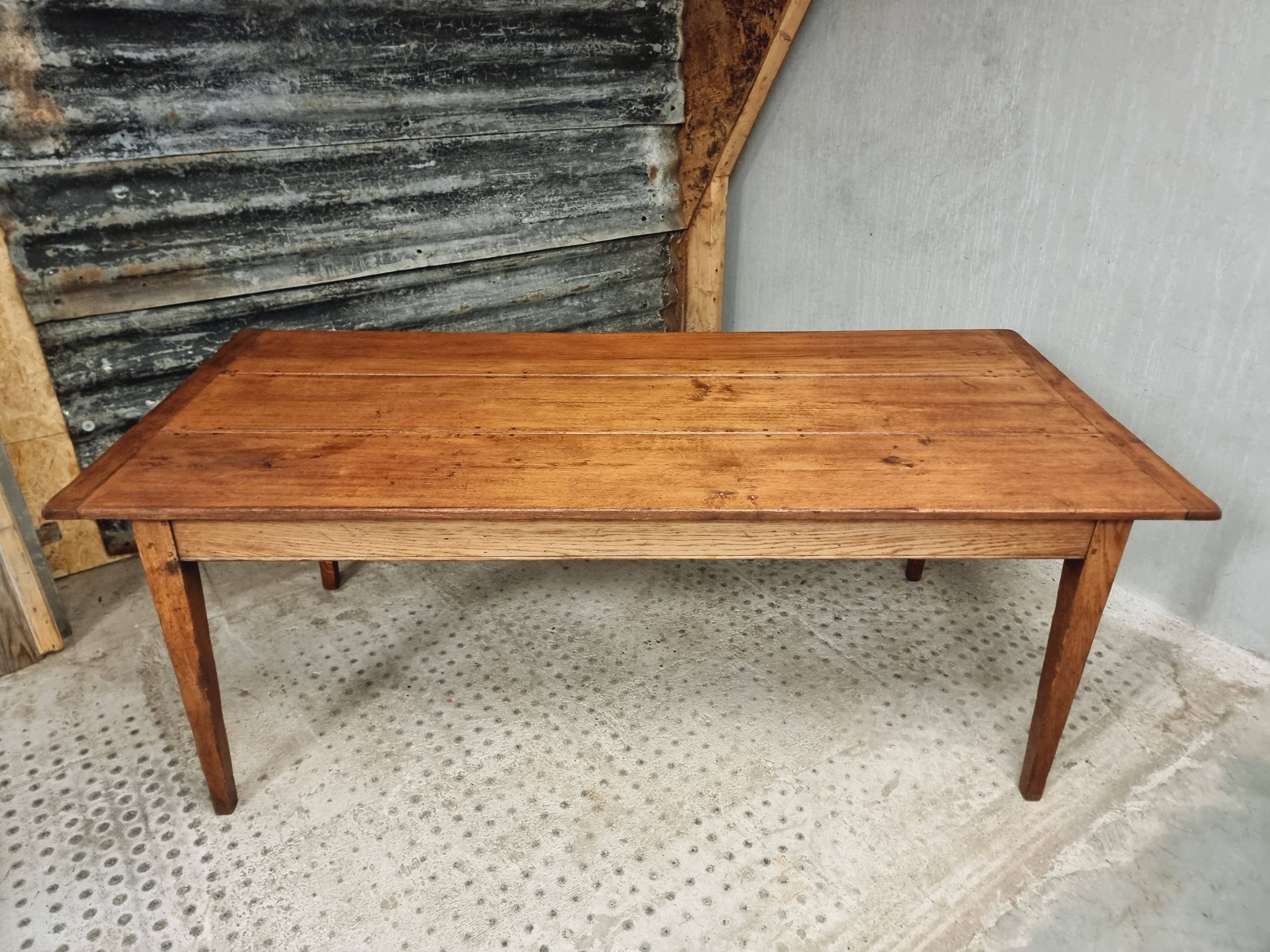 Antique dining table, rural oak table 90 x 200 cm