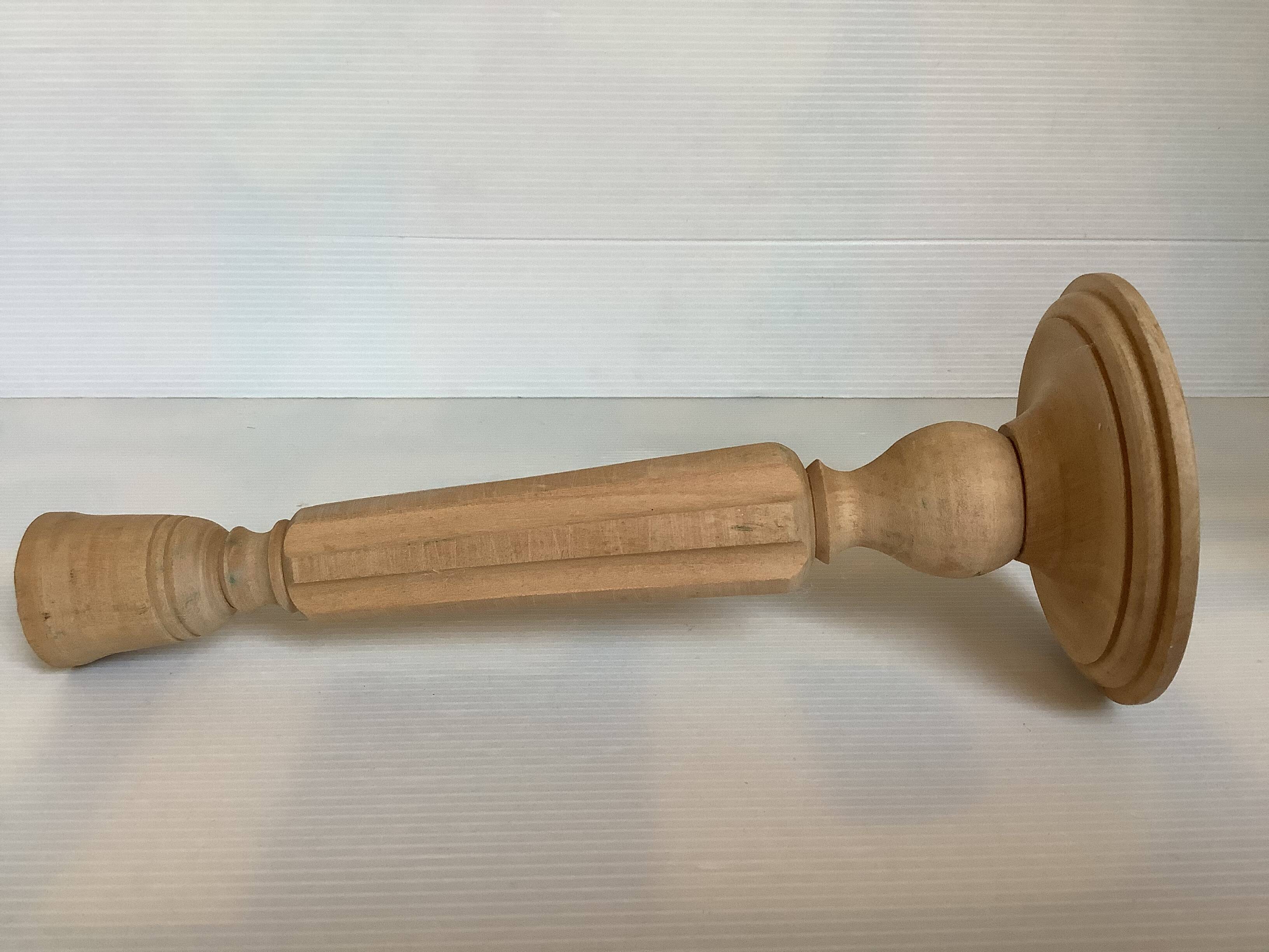 Pair of natural wood candlesticks