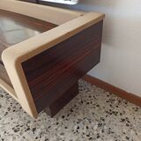 Ebony veneer dressing table with mirror, 1970s