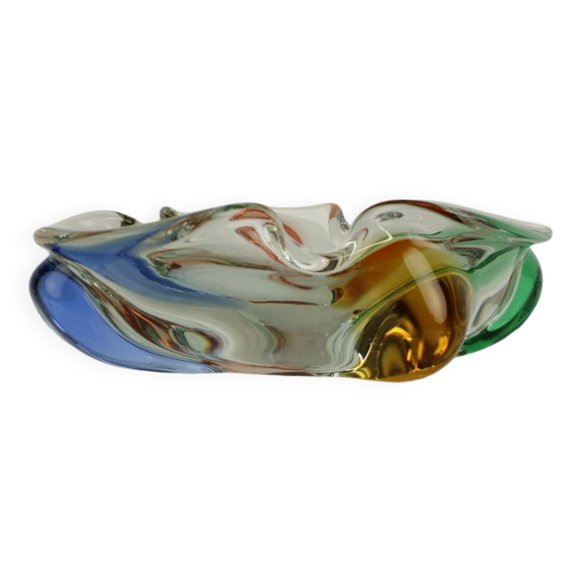 Bohemian Art Glass Ashtray by Josef Hospodka, 1960's