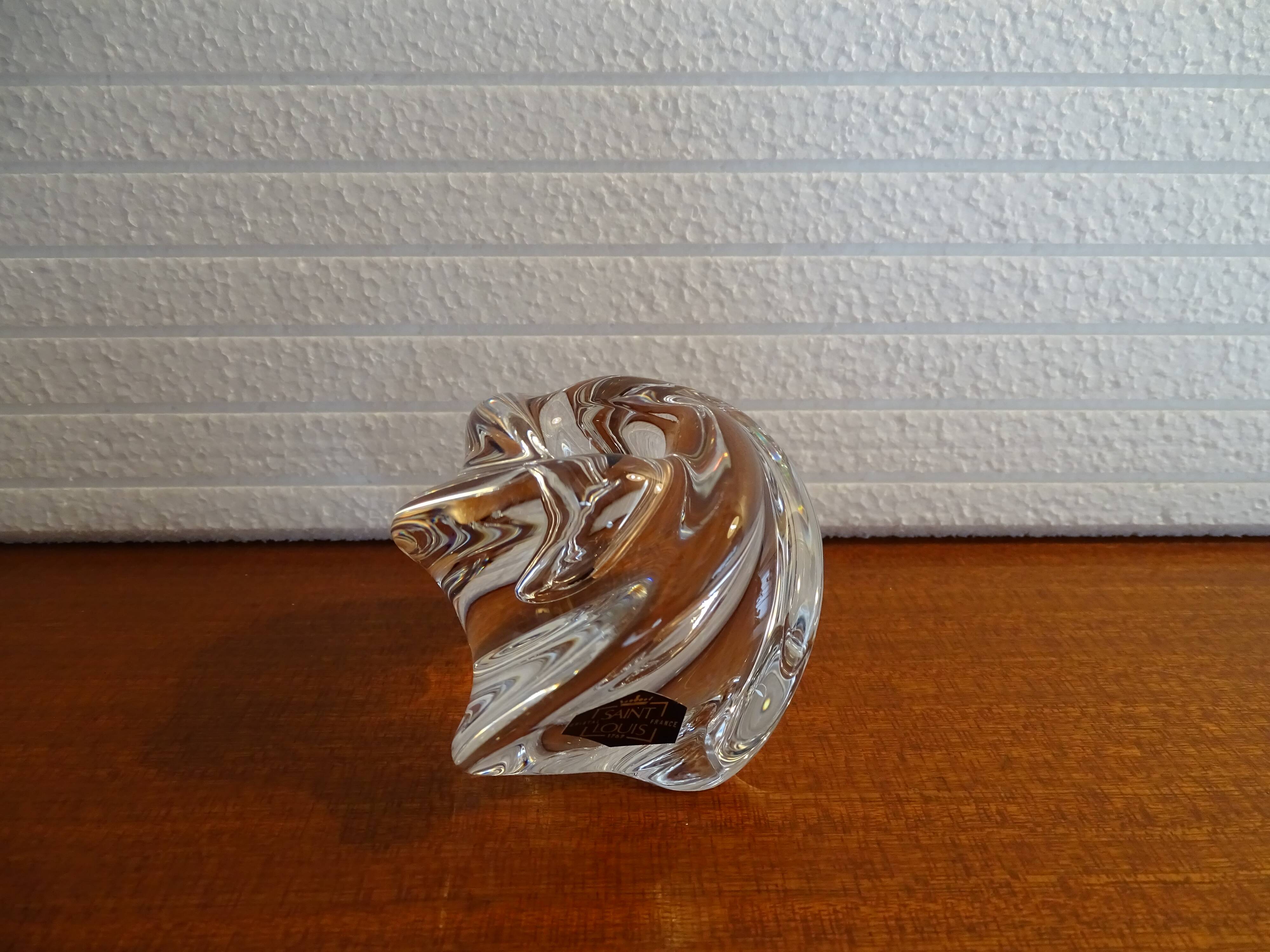 Saint Louis crystal candle holder free form Ø 7 cm