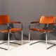 Pair of Cantilever Tubular Steel Armchairs MG5 Grassi style, 1970´s