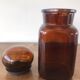 Amber glass jar