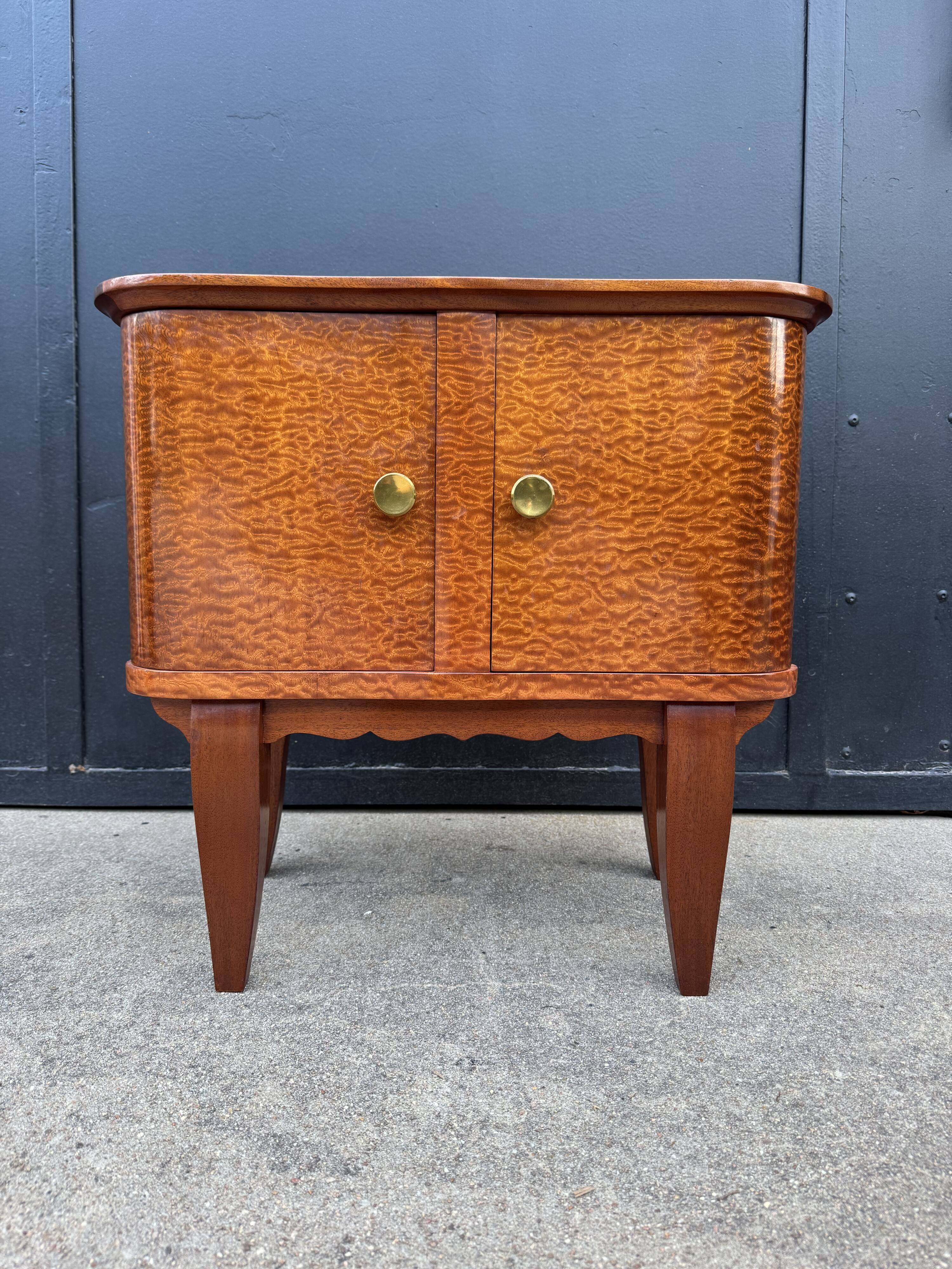 Mahogany veneered bedside table from the 1950s.