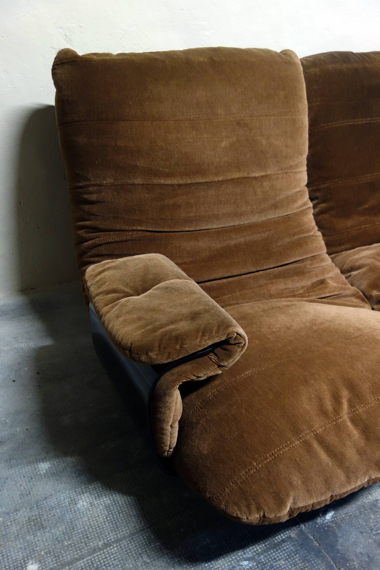 3-seater marsala model sofa by Michel Ducaroy for Ligne Roset, 1970s.