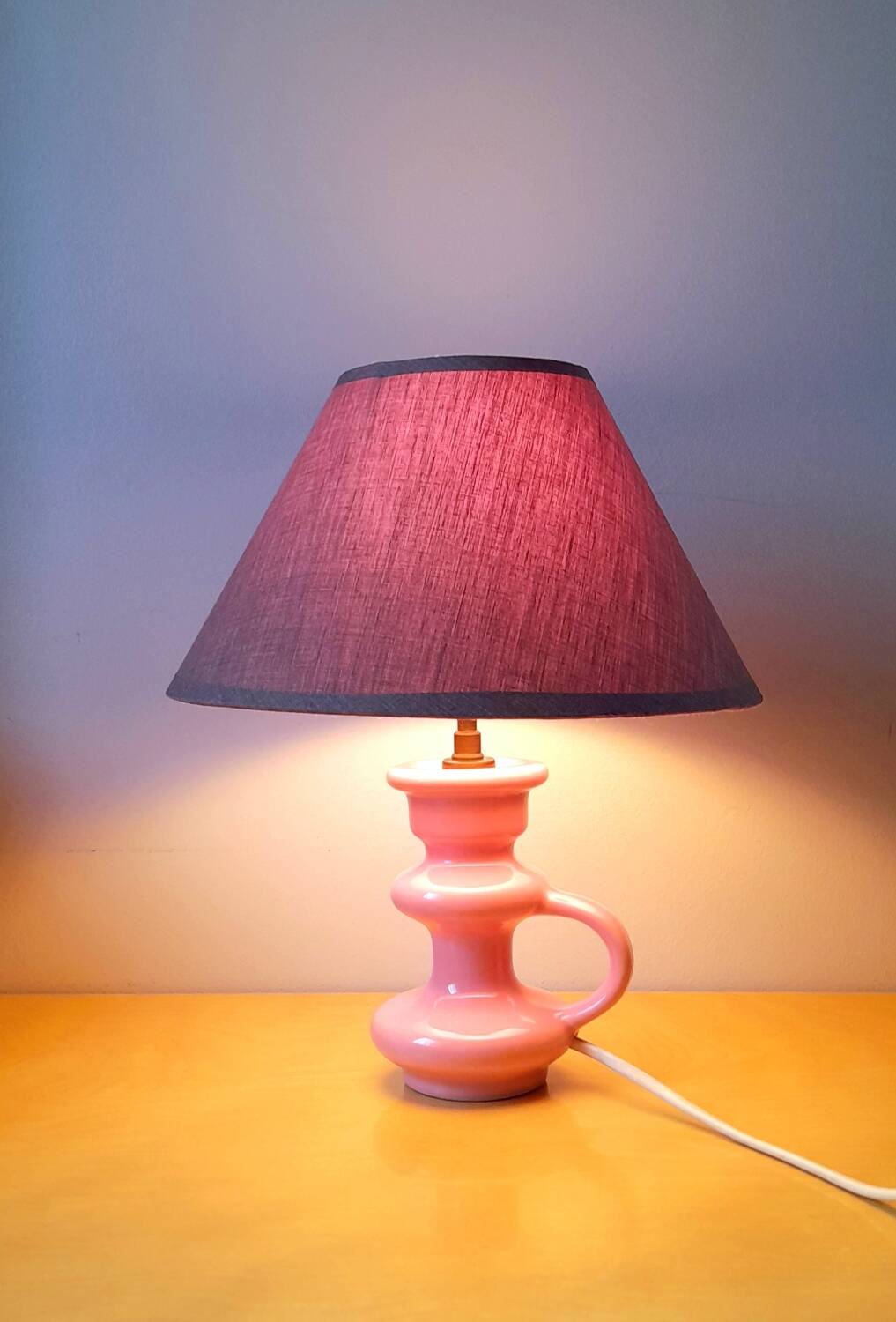 60s ceramic candle holder lamp
