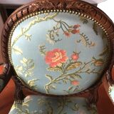Pair of medallion back armchairs in Louis XVI style