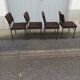 Set of 4 vintage chairs brown fabric
