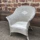 2 vintage grey rattan armchairs from the 60s