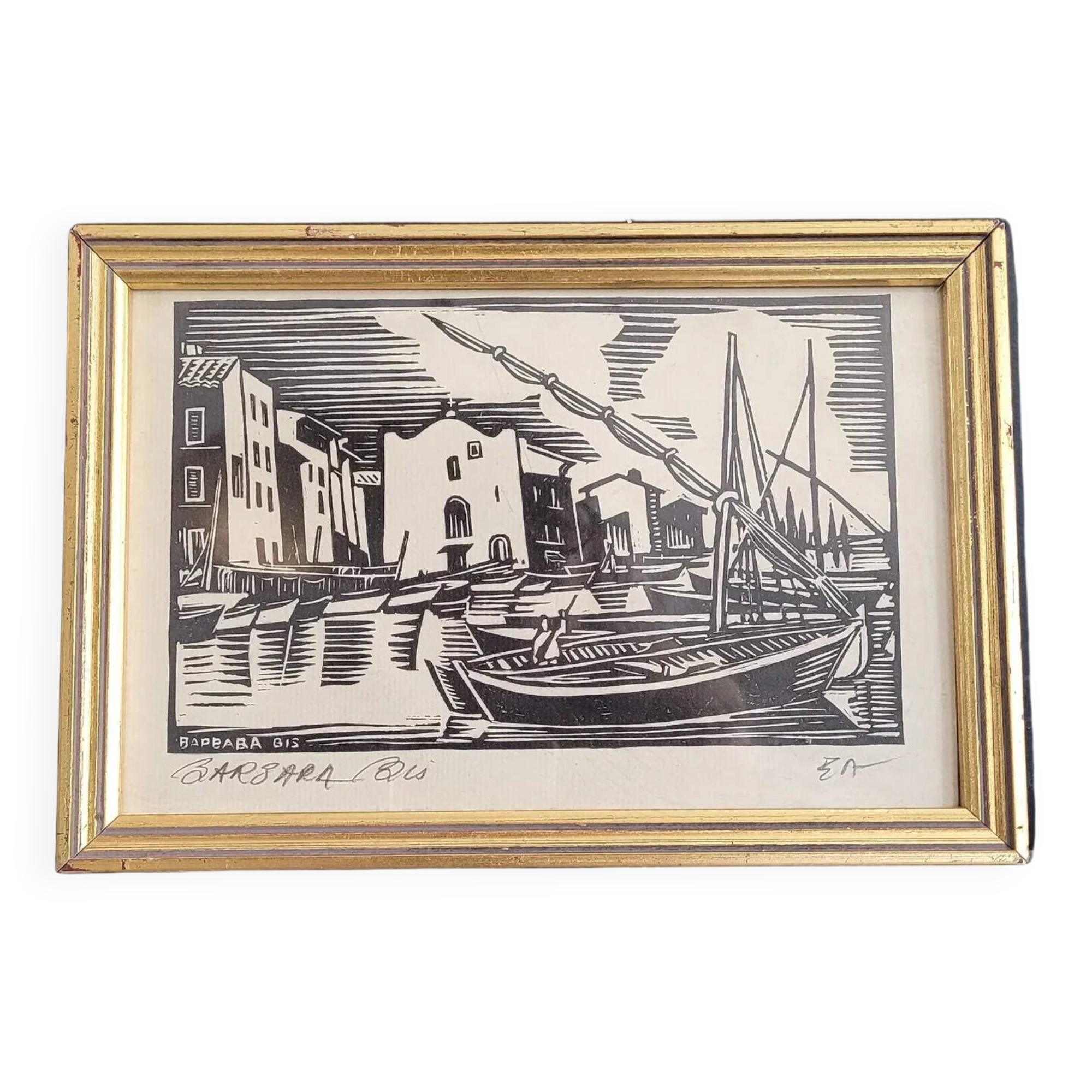 Print Barbara Bis, engraving, signed - Ref 1006