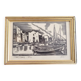 Print Barbara Bis, engraving, signed - Ref 1006