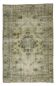 Vintage Turkish Medallion Rug Beige Green 265 x 168 cm