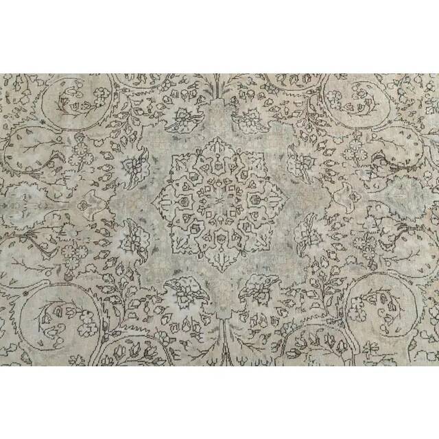 1970s Vintage Persian Handmade Wool Cotton Brown Area Rug 292x388