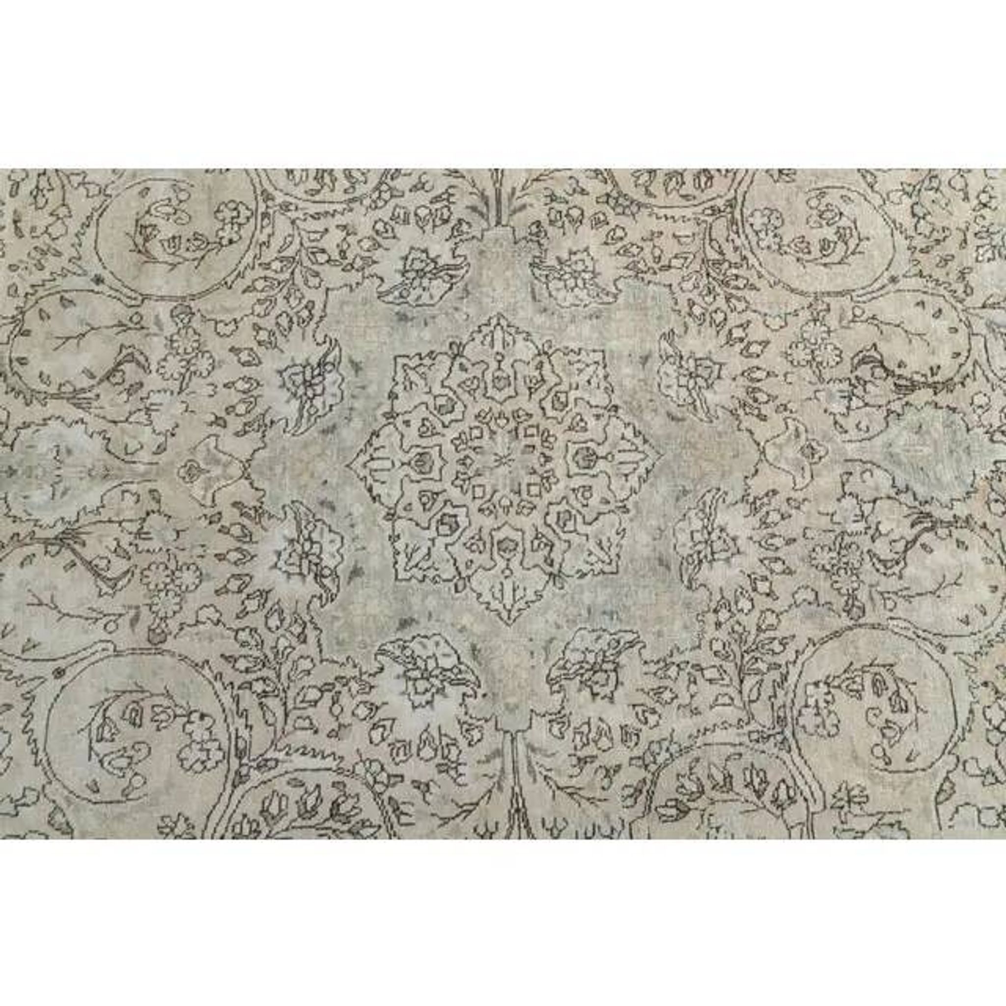1970s Vintage Persian Handmade Wool Cotton Brown Area Rug 292x388