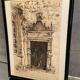 Ink drawing early twentieth century representing a Renaissance style entrance to a residence