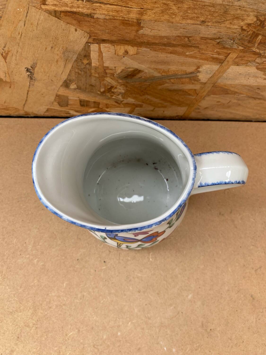 Antique Deshoulleres Deswarte Pitcher White Ceramic Painted Decor Vintage