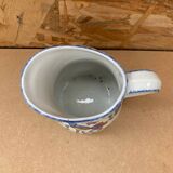 Antique Deshoulleres Deswarte Pitcher White Ceramic Painted Decor Vintage