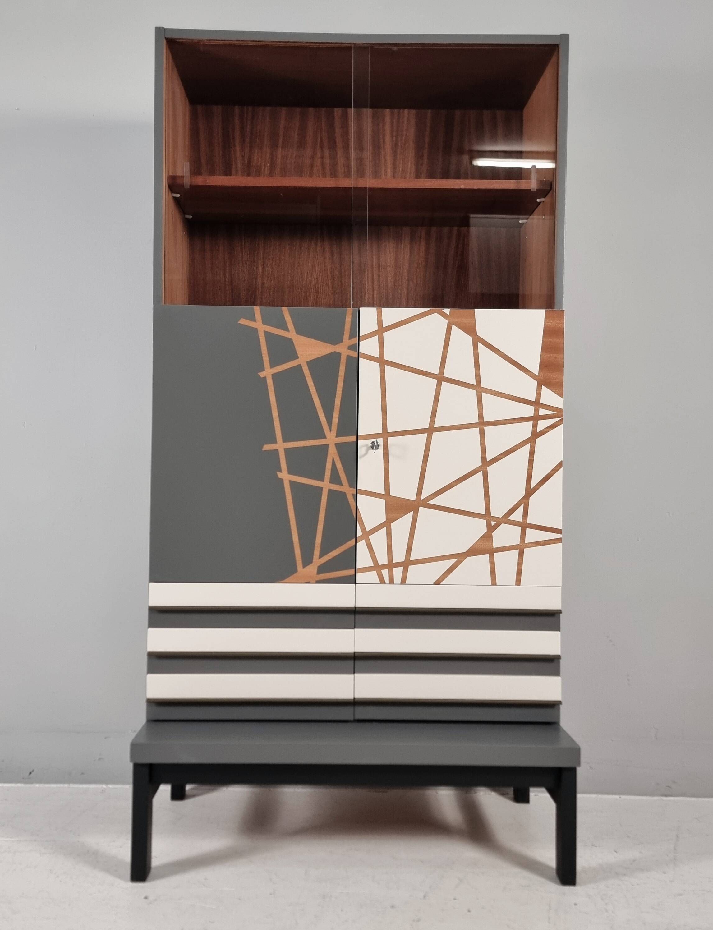 Vintage Bar Cabinet in Beech, 1970s