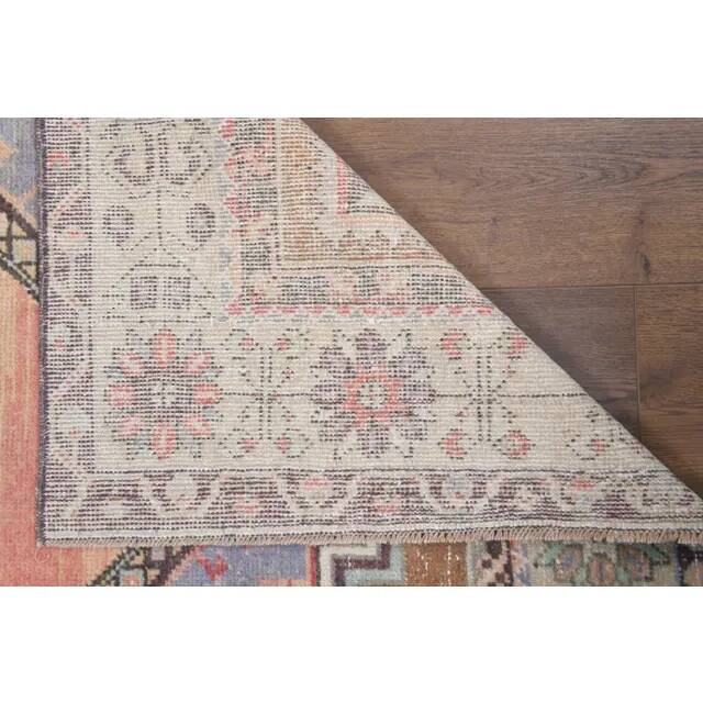 Vintage Turkish Oushak handmade wool cotton orange area rug 106x188