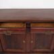 Low antique sideboard - hand polished mahogany - fixed shelves - 1880s