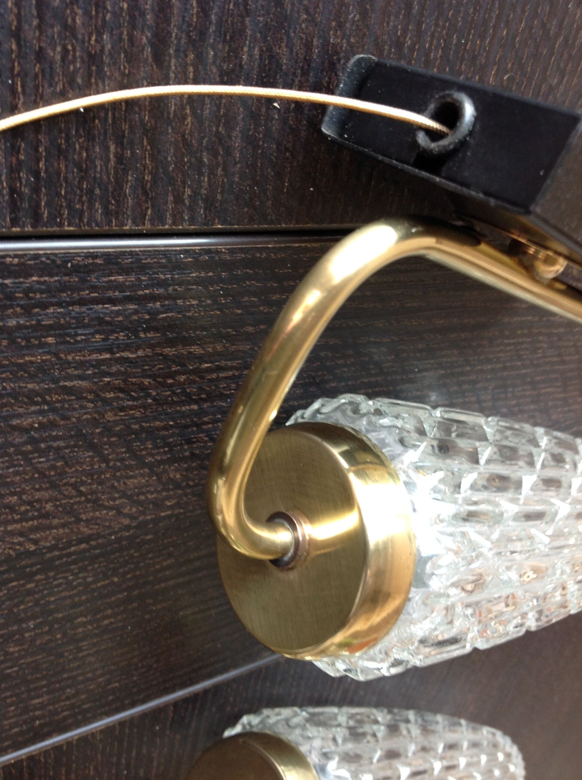 Pair of brass sconces and tulip glass 60