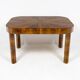 Table extensible Art Déco moderniste en noyer 1930–1944