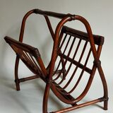 Vintage 1960s rattan magazine holder