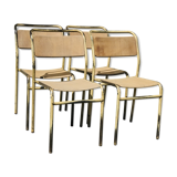 Series of 4 vintage school chairs
