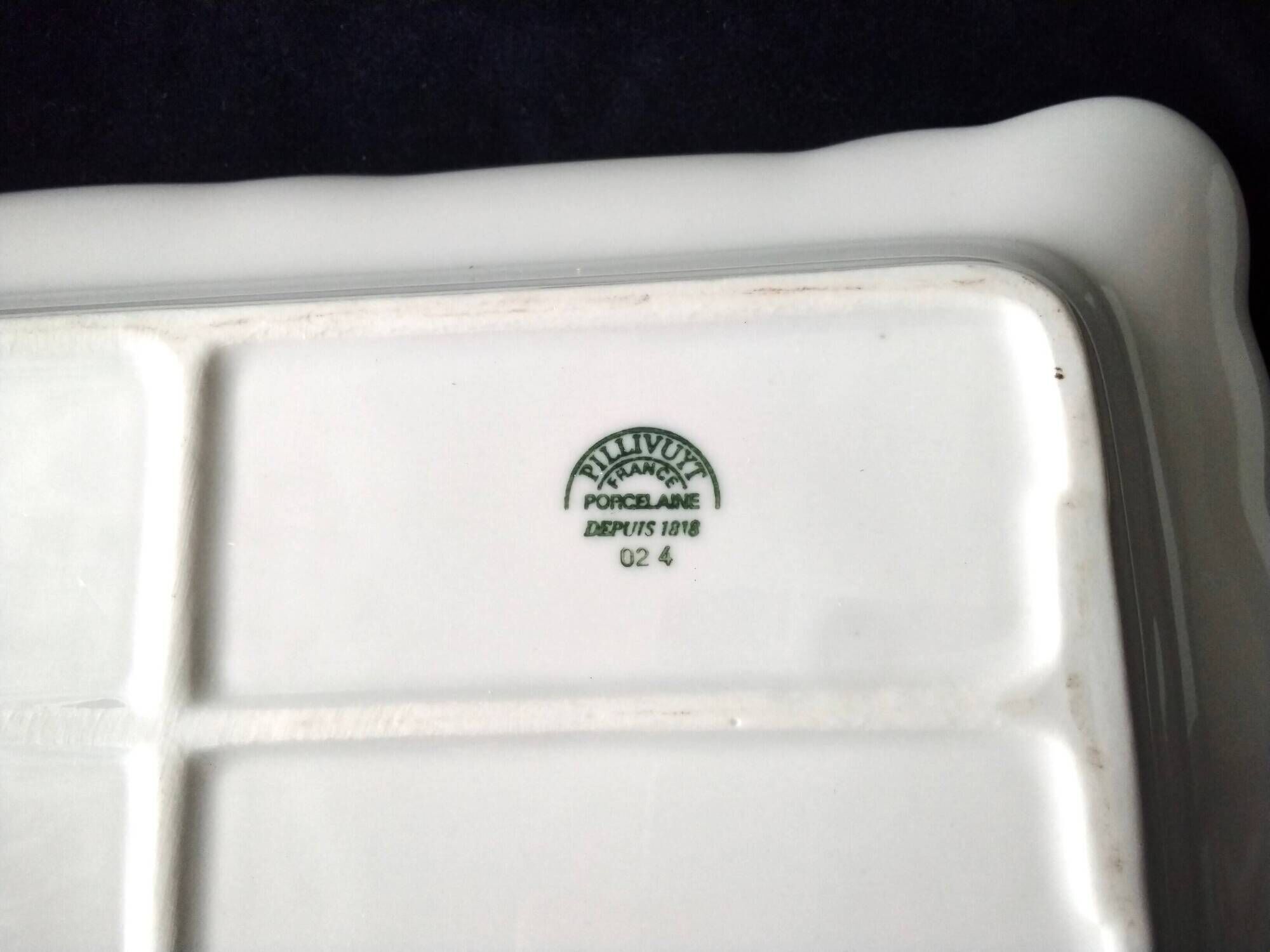 Pillivuyt white porcelain asparagus dish