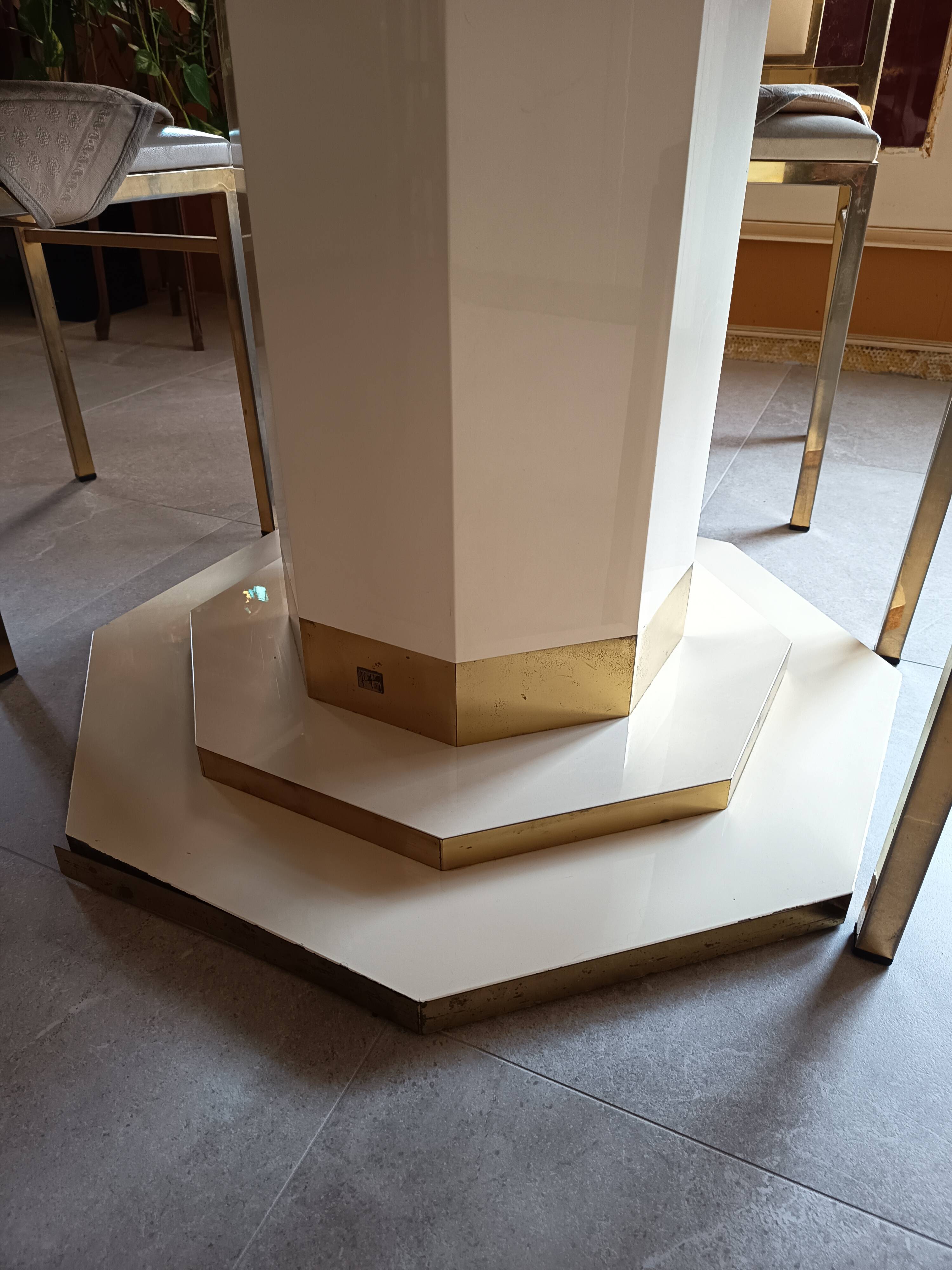 Octagonal table by Jean Claude Mahey