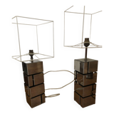 Pair of lamps "Building" by Curtis Jere (Curtis Freiler and Jerry Fels)