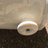 Large white glazed terracotta pot