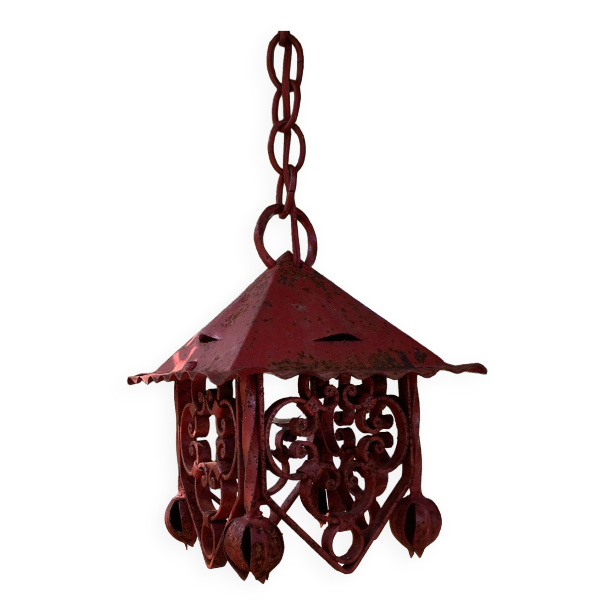 Vintage wrought iron lantern
