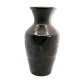Vase artisanal vintage de Roumanie en céramique noire
