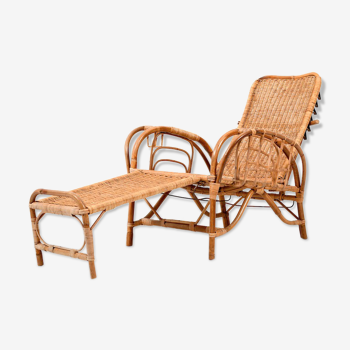 Danish bamboo lounge chair, 1960s