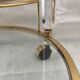 Rolling trolley in altuglas brass and glass