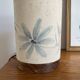 Lampe vintage bois et tissus peint