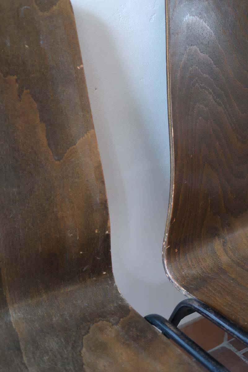 set of 10 vintage stackable chairs