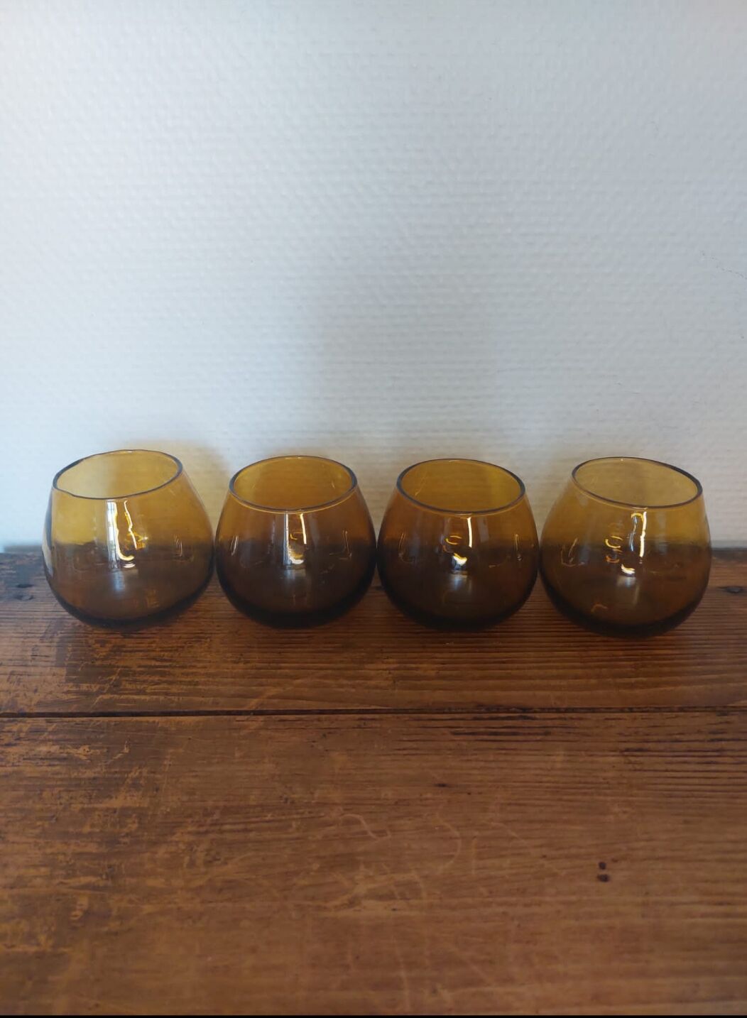 Set of amber glasses