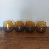 Set of amber glasses