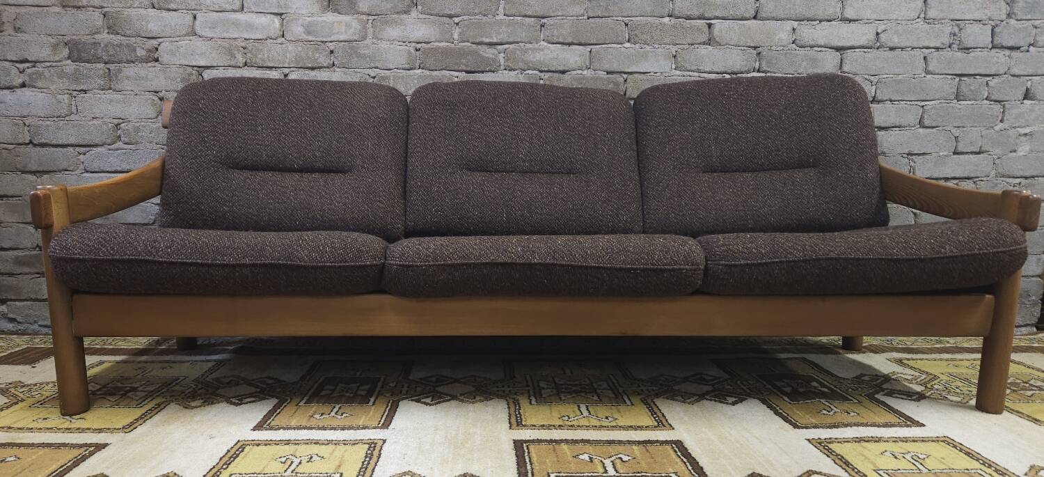 3-seater sofa in terry wool from the 1970s