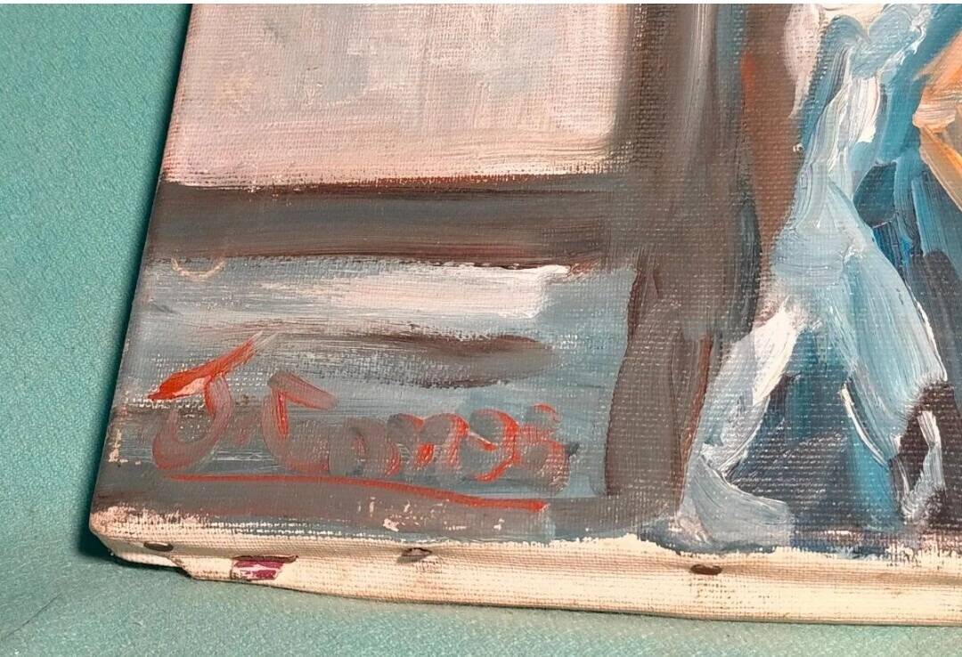 20th Century Vintage Impressionist Oil Painting Portrait of a Woman