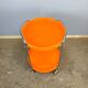 Space Age serving trolley, chrome and orange plastic trays, 1970s