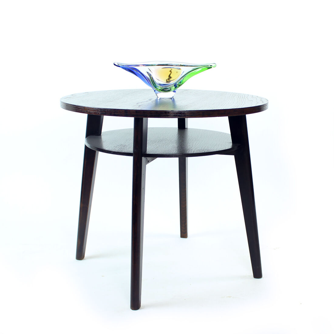 Round Black Coffee Table, Czechoslovakia 1960s