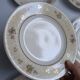 Set of 6 flat plates Salins model Simone beige with flowers.