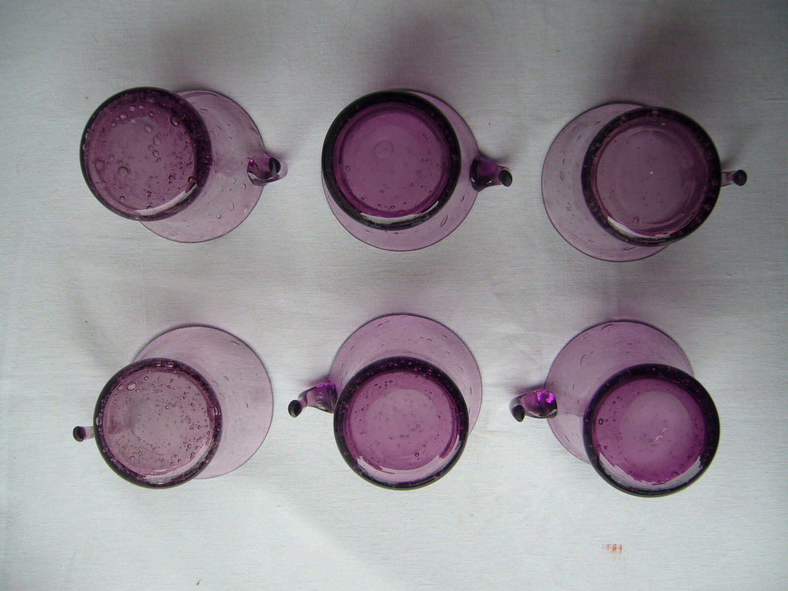 Biot purple blown glass cocktail service