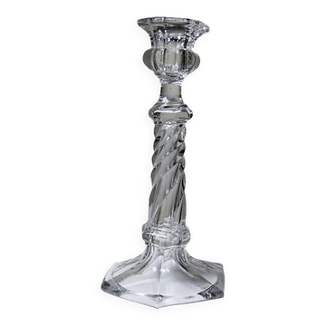 Twisted antique glass candlestick, circa 1930-1950