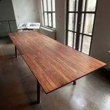 Large parquet effect dining table